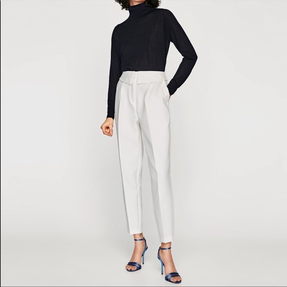 Zara White high waisted trousers. Size medium. NWT  1478/225/251 - Picture 4 of 7